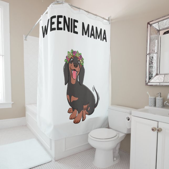 Rideaux De Douche Cute Weenie Mama Weiner Chien cadeau (En situation)