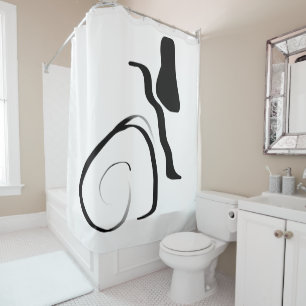 Rideaux De Douche Cycle de rotation : noir et blanc Abstrait
