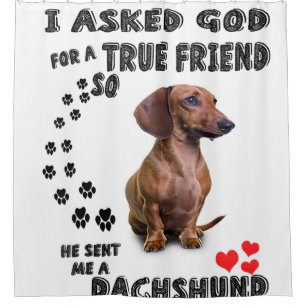 Rideaux De Douche Dachshund Cadeau Miniature, Chien De Saucisse, Wog