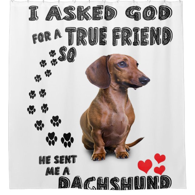 Rideaux De Douche Dachshund Cadeau Miniature, Chien De Saucisse, Wog (Devant)