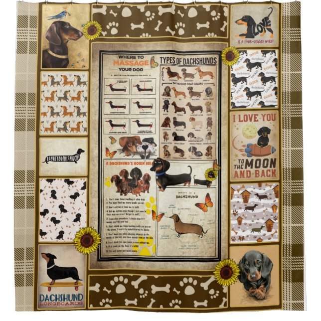 Rideaux De Douche Dachshund Connaissances - Cadeau général (Devant)