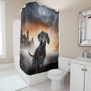 Rideaux De Douche Dachshund Halloween effroi