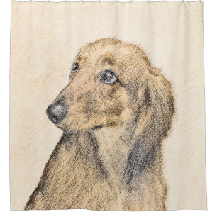 Rideaux De Douche Dachshund (Longhaerien) Peinture - Art Chien origi
