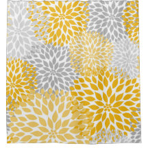 Dahlia Bouquet - moutarde jaune gris floral
