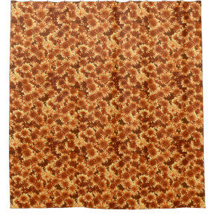 Rideaux De Douche Dahlia moderne Motif, Brown et or