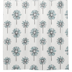 Rideaux De Douche Daisy Pastel Art Linéaire Rayure