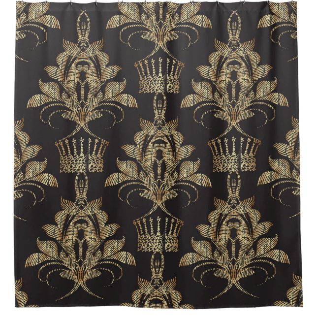 Rideaux De Douche Damas florales brodées : Royal Seamless. (Devant)