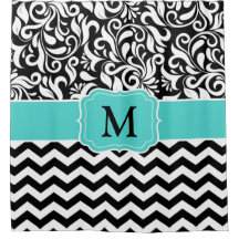 Damassé florale blanche noire de Chevron de