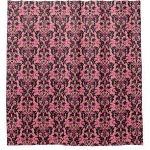 Rideaux De Douche Damassé rose et noire