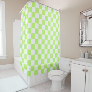 Rideaux De Douche Damier vert classique visuel