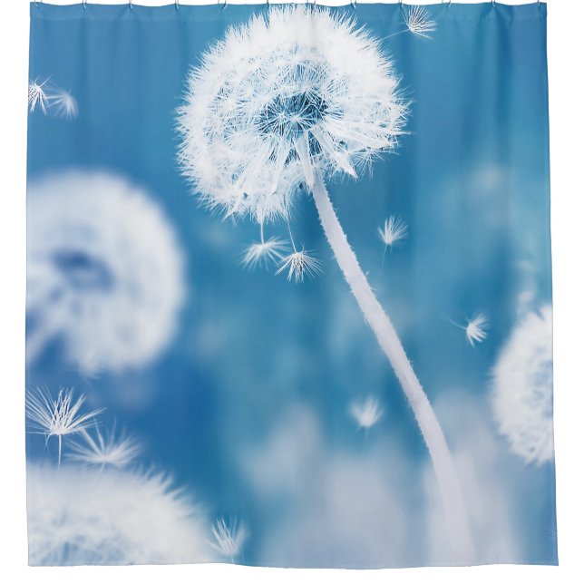 Rideaux De Douche Dandelions Graines : Bannière Florale d'été (Devant)