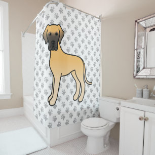 Rideaux De Douche Danois fauve Chien de dessin animé mignon