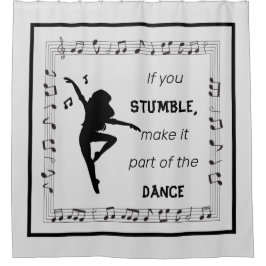 Rideaux De Douche Danse inspiration citation notes musicales noir