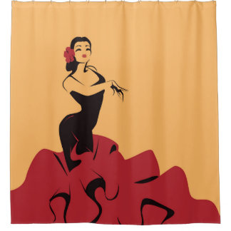 Rideaux De Douche danseuse de flamenco dans une pose spectaculaire