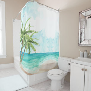 Rideaux de douche de marque Blue Beach Ocean