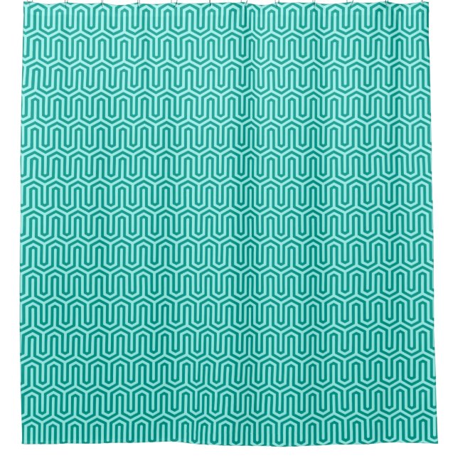 Rideaux De Douche Déco motif égyptien - turquoise et aqua (Devant)