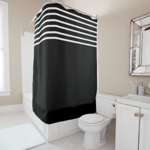 Rideaux De Douche Décor à thème Motif noir noir blanc élégant