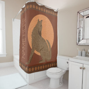 Rideaux De Douche Décor rustique de maison de cuir de Faux de