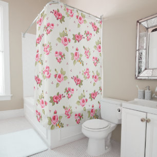 Rideaux De Douche Décor Vintage moderne Accueil chaleureux Rose esth