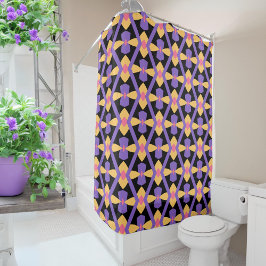 Rideaux De Douche Décor violet et jaune