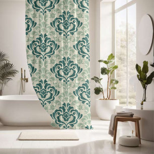 Rideaux De Douche Décoratif Green Harmony Damask