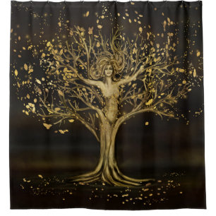 Rideaux De Douche Déesse des arbres d'or