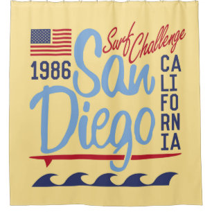 Rideaux De Douche Défi 1986 de surf de San Diego