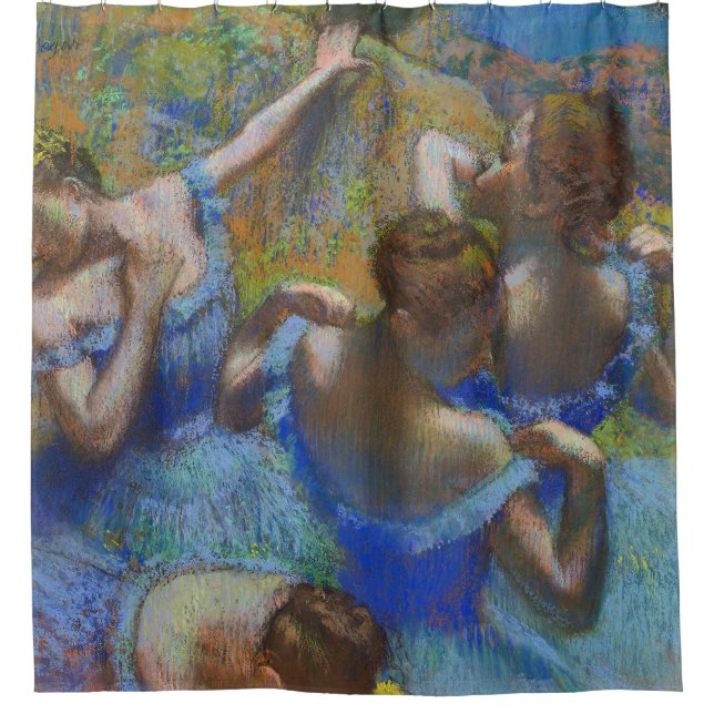 Rideaux De Douche Degas Blue Dancers Pastel Fine Art Masterpiece (Devant)