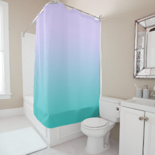 Rideaux De Douche Dégradé de lavande pâle et de turquoise