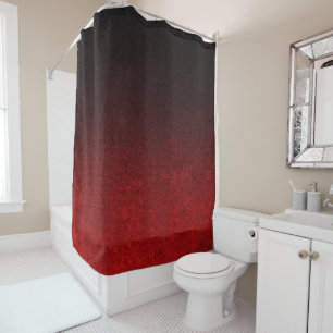 Rideaux De Douche Dégradé de Parties scintillant rouge et noire
