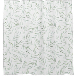 Rideaux De Douche Délicat vert feuillage gris vert