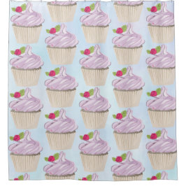 Rideaux De Douche Délicieux brioche rose sur le dessus
