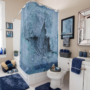 Rideaux De Douche denim pailleté grunge