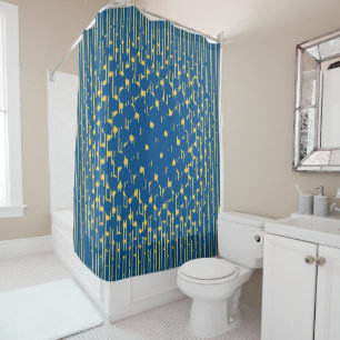 Rideaux De Douche Densité en bleu lapis et jaune primé