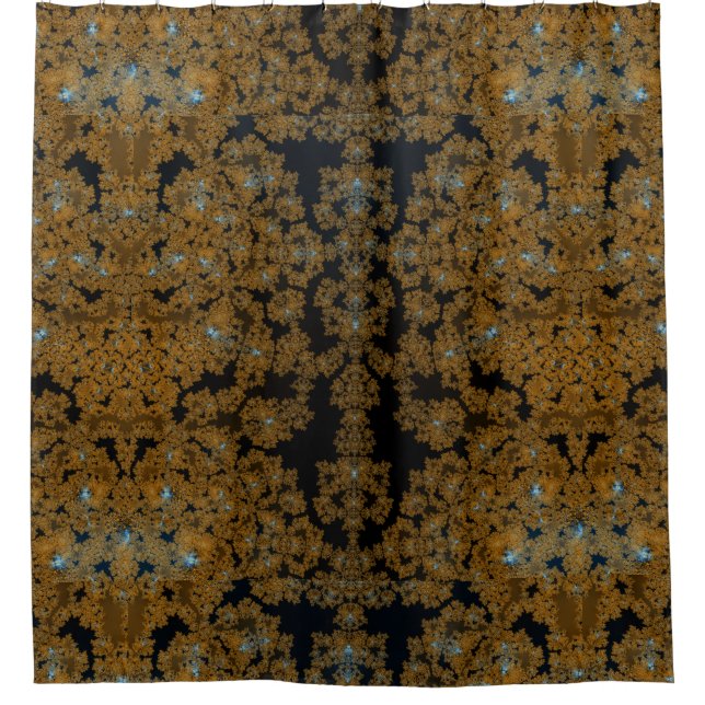 Rideaux De Douche Dentelle d'or sur Brown (Devant)