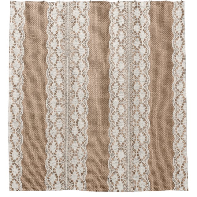Rideaux De Douche Dentelle off-White : Burlap Texture (Devant)