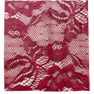 Rideaux De Douche Dentelle rouge : textile jacquard élastique.