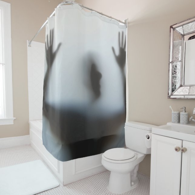 Rideaux De Douche Déplaisant Funny Homme de restitution (En situation)