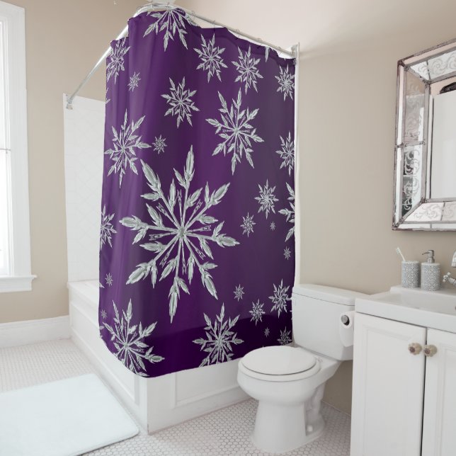 Rideaux De Douche Des étoiles de Noël pourries avec du cristal de gl (En situation)