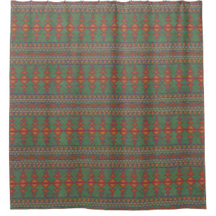 Rideaux De Douche Desert Sud-Ouest Sagebrush Green Design géométriqu
