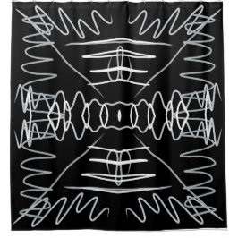 Rideaux De Douche Design abstrait noir et blanc