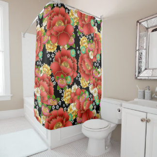 Rideaux De Douche Design d'impression japonais - motif kimono
