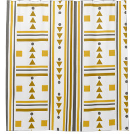 Rideaux De Douche Design géométrique classique | Nuances de jaune or
