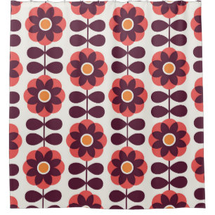 Rideaux De Douche Design motif floral transparent. Style scandinave
