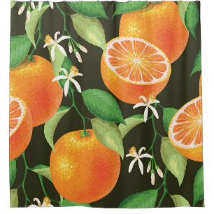 Rideaux De Douche Design Motif orange vibre