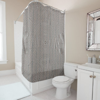 Rideaux De Douche Design simple blanc de style bohème