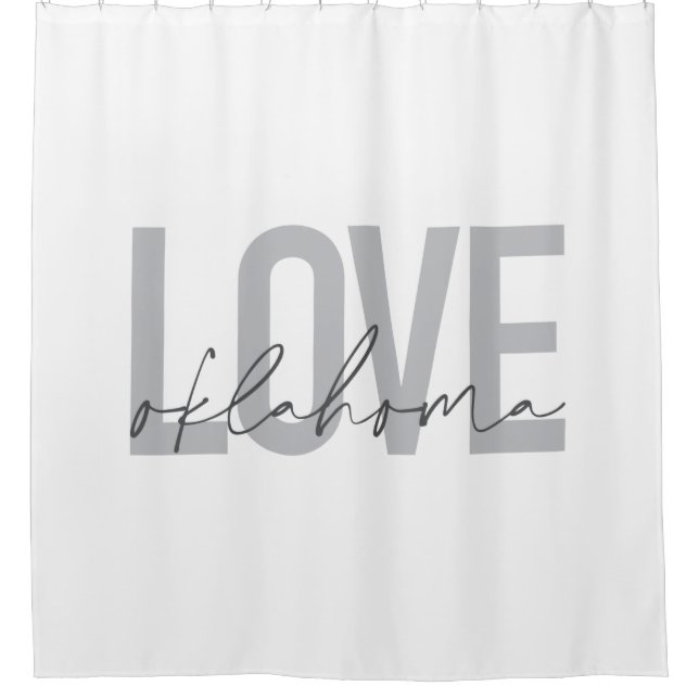 Rideaux De Douche Design urbain, moderne, simple, cool Love Oklahoma (Devant)