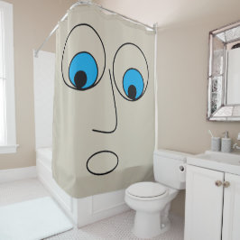 Rideaux De Douche Dessin à visage humain effrayé Hilarié