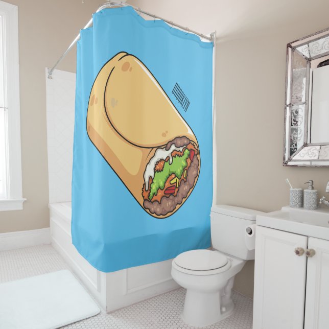 Rideaux De Douche dessin animé de Burrito (En situation)