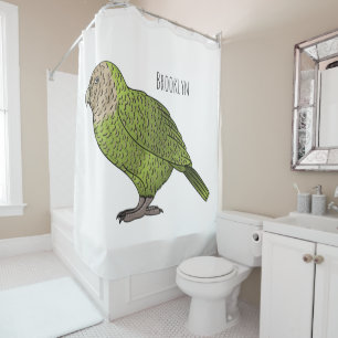 Rideaux De Douche dessin animé d'oiseaux de Kakapo